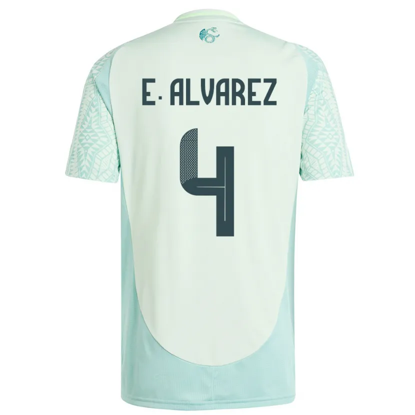 Danxen Hombre Camiseta México Edson Alvarez #4 Lino Verde 2ª Equipación 24-26 La Camisa México