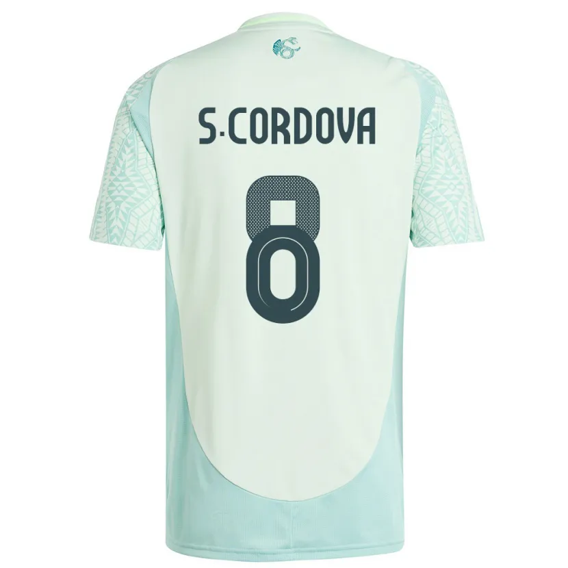 Danxen Hombre Camiseta México Sebastian Cordova #8 Lino Verde 2ª Equipación 24-26 La Camisa México