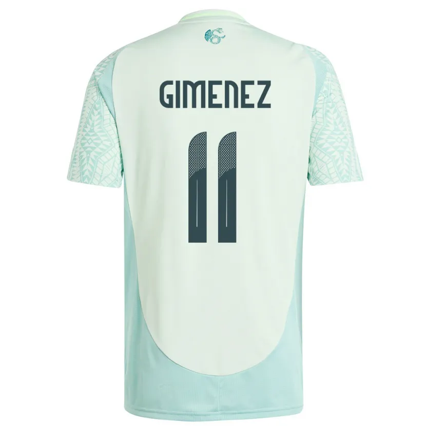 Danxen Hombre Camiseta México Santiago Gimenez #11 Lino Verde 2ª Equipación 24-26 La Camisa México