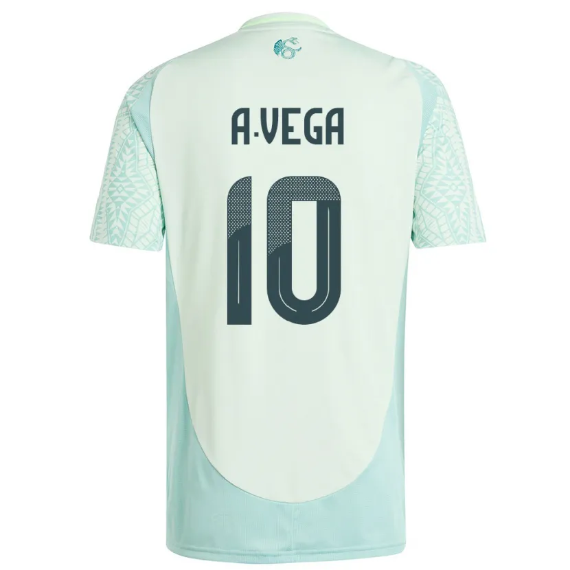 Danxen Hombre Camiseta México Alexis Vega #10 Lino Verde 2ª Equipación 24-26 La Camisa México