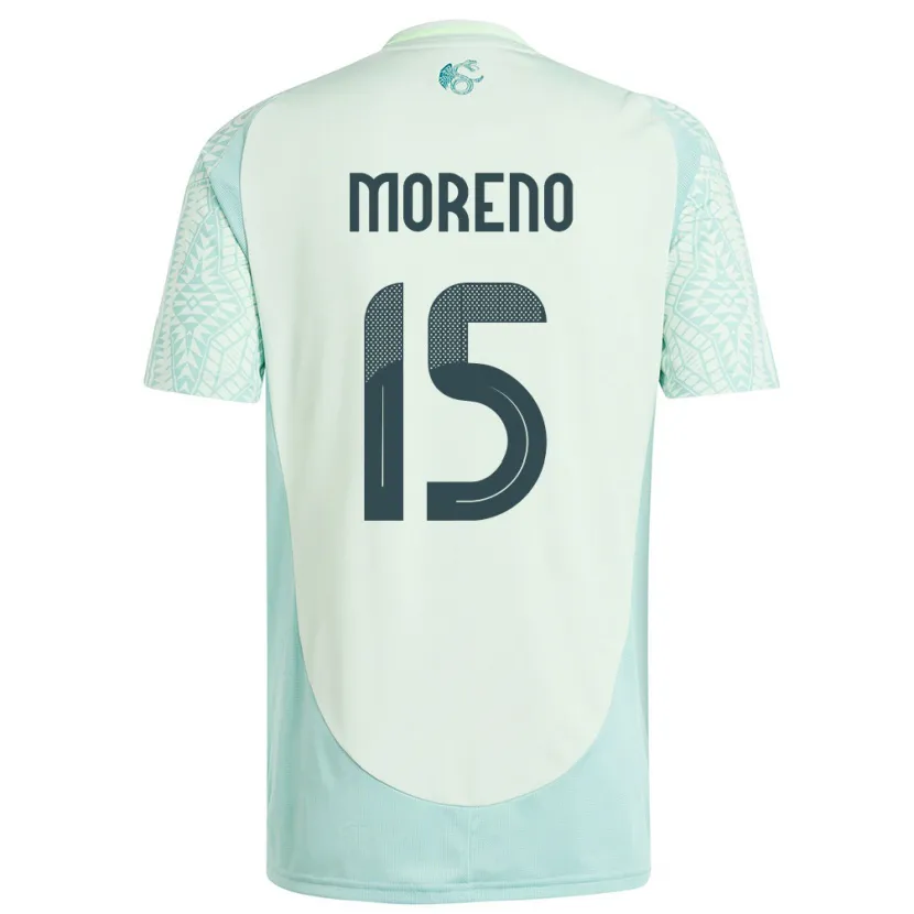 Danxen Hombre Camiseta México Hector Moreno #15 Lino Verde 2ª Equipación 24-26 La Camisa México