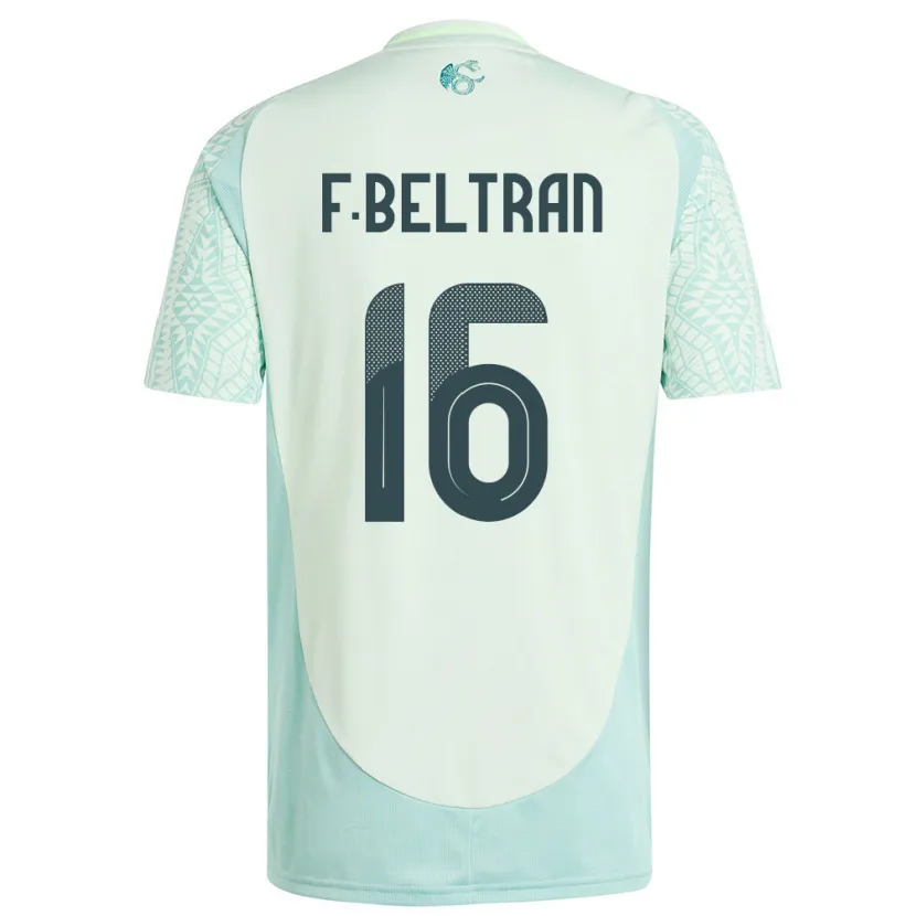 Danxen Hombre Camiseta México Fernando Beltran #16 Lino Verde 2ª Equipación 24-26 La Camisa México