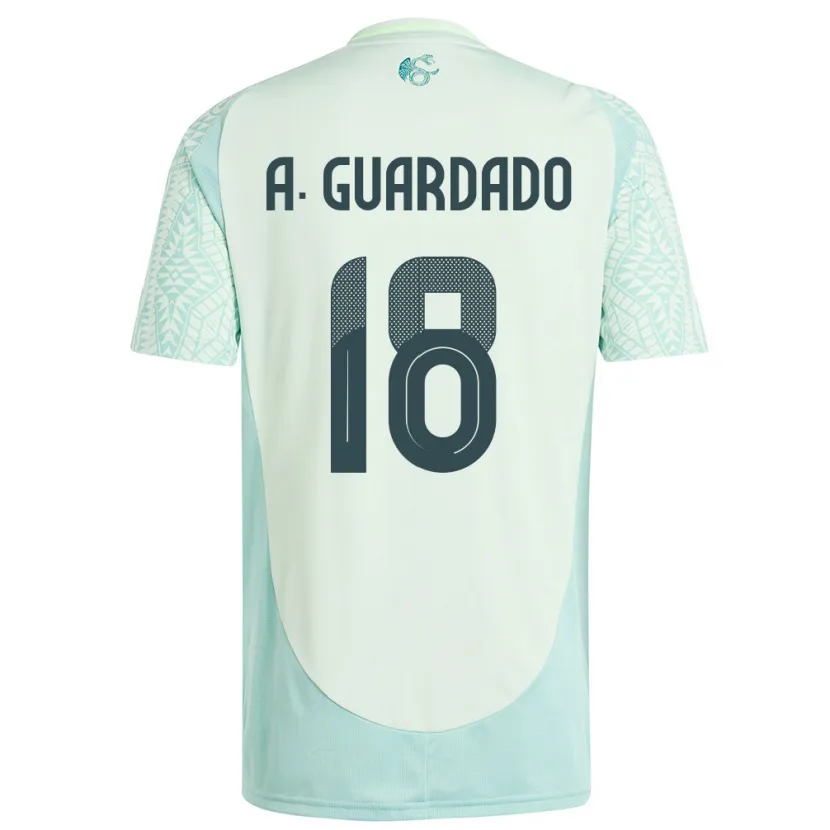 Danxen Hombre Camiseta México Andres Guardado #18 Lino Verde 2ª Equipación 24-26 La Camisa México