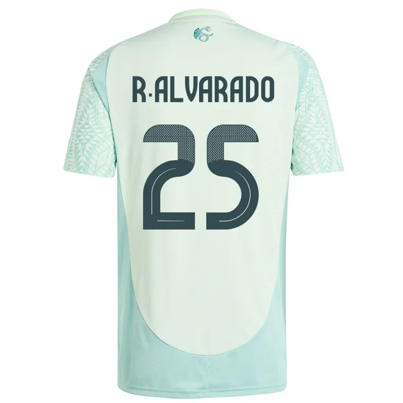 Danxen Hombre Camiseta México Roberto Alvarado #25 Lino Verde 2ª Equipación 24-26 La Camisa México