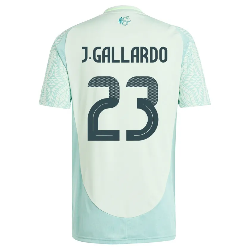 Danxen Hombre Camiseta México Jesus Gallardo #23 Lino Verde 2ª Equipación 24-26 La Camisa México
