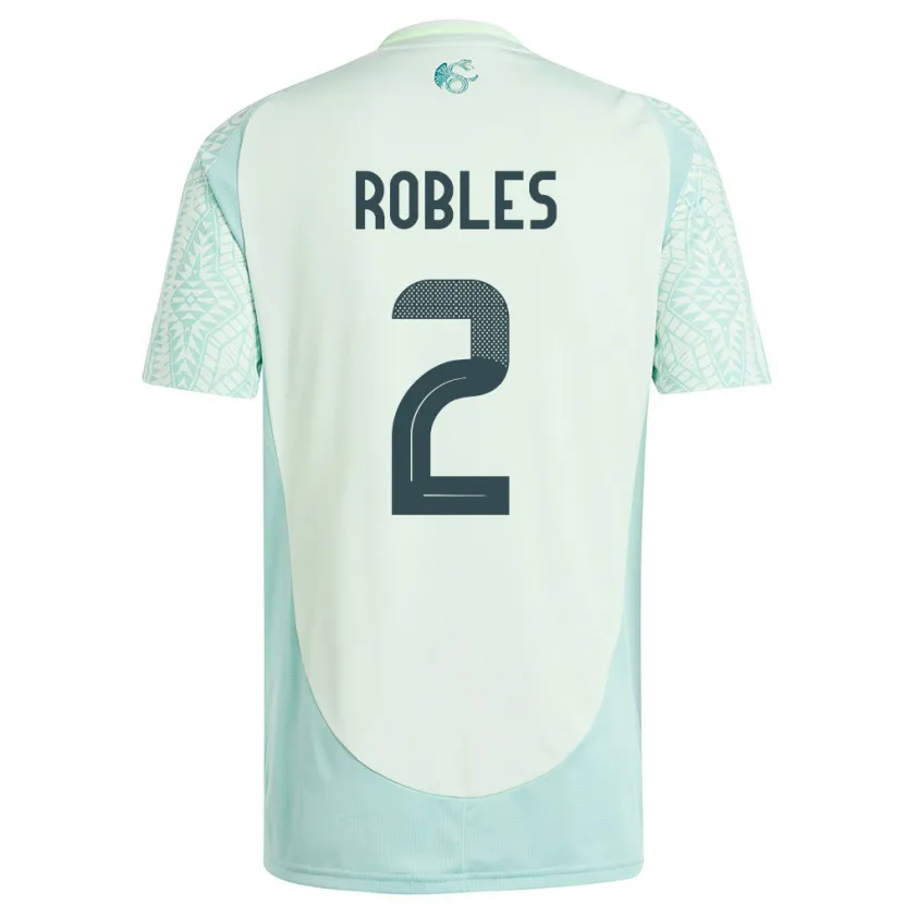 Danxen Hombre Camiseta México Kenti Robles #2 Lino Verde 2ª Equipación 24-26 La Camisa México