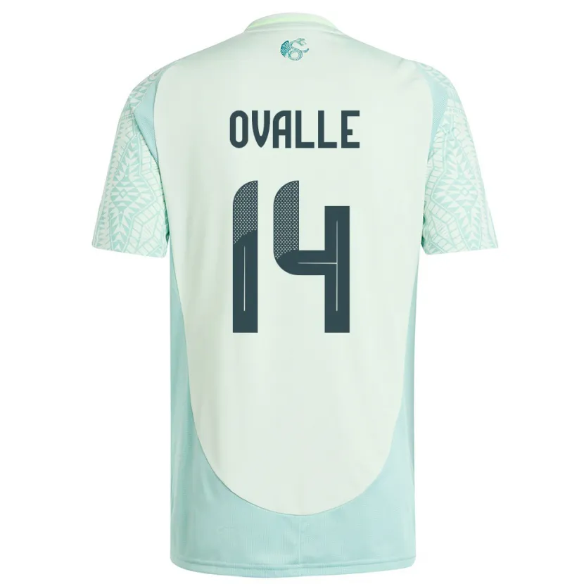 Danxen Hombre Camiseta México Jacqueline Ovalle #14 Lino Verde 2ª Equipación 24-26 La Camisa México
