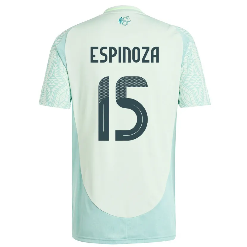 Danxen Hombre Camiseta México Greta Espinoza #15 Lino Verde 2ª Equipación 24-26 La Camisa México