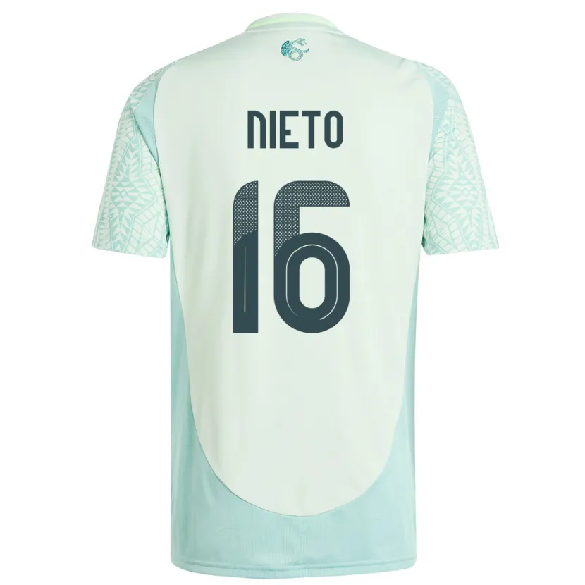 Danxen Hombre Camiseta México Karla Nieto #16 Lino Verde 2ª Equipación 24-26 La Camisa México