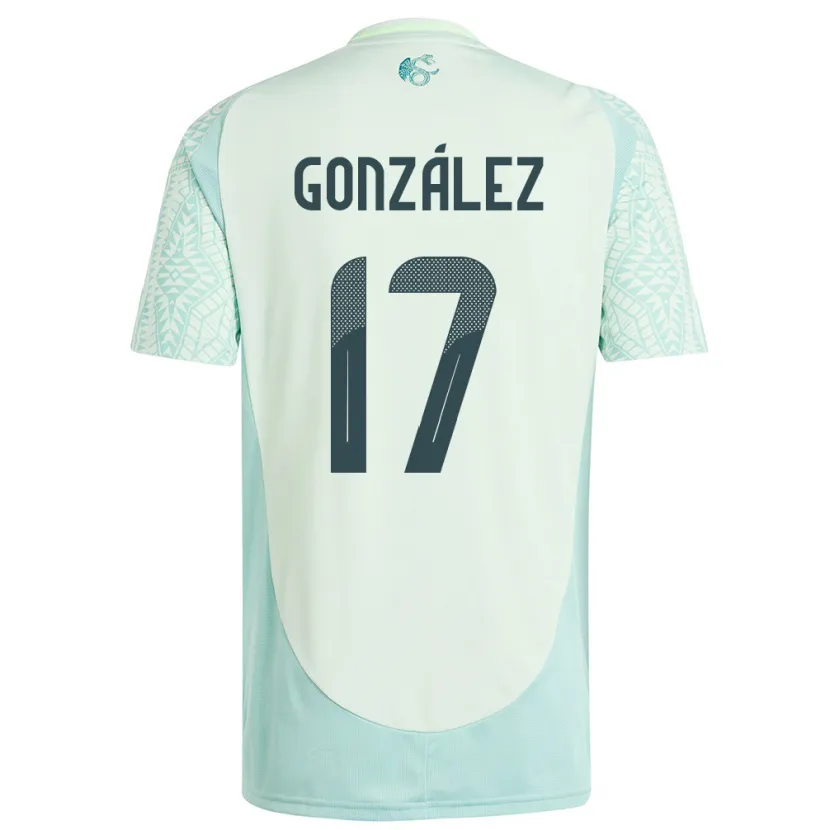Danxen Hombre Camiseta México Alison Gonzalez #17 Lino Verde 2ª Equipación 24-26 La Camisa México