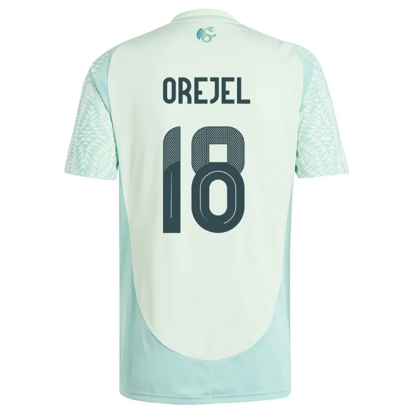 Danxen Hombre Camiseta México Jocelyn Orejel #18 Lino Verde 2ª Equipación 24-26 La Camisa México