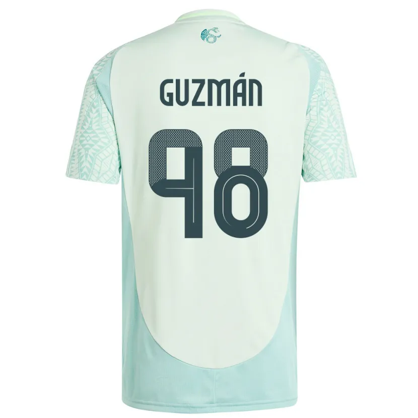 Danxen Hombre Camiseta México Kinberly Guzman #98 Lino Verde 2ª Equipación 24-26 La Camisa México