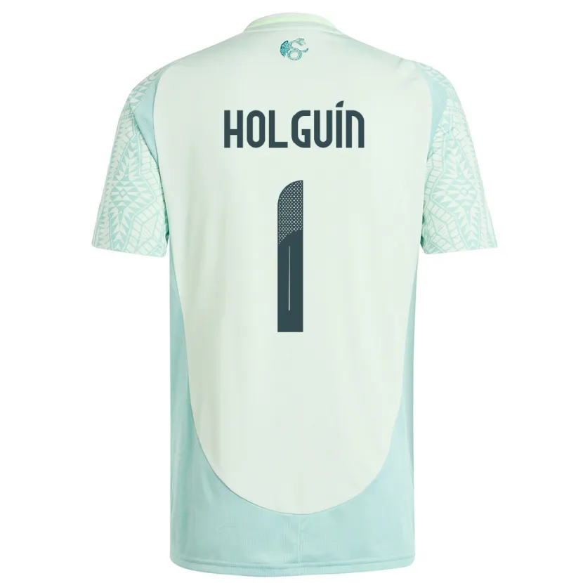 Danxen Hombre Camiseta México Hector Holguin #1 Lino Verde 2ª Equipación 24-26 La Camisa México