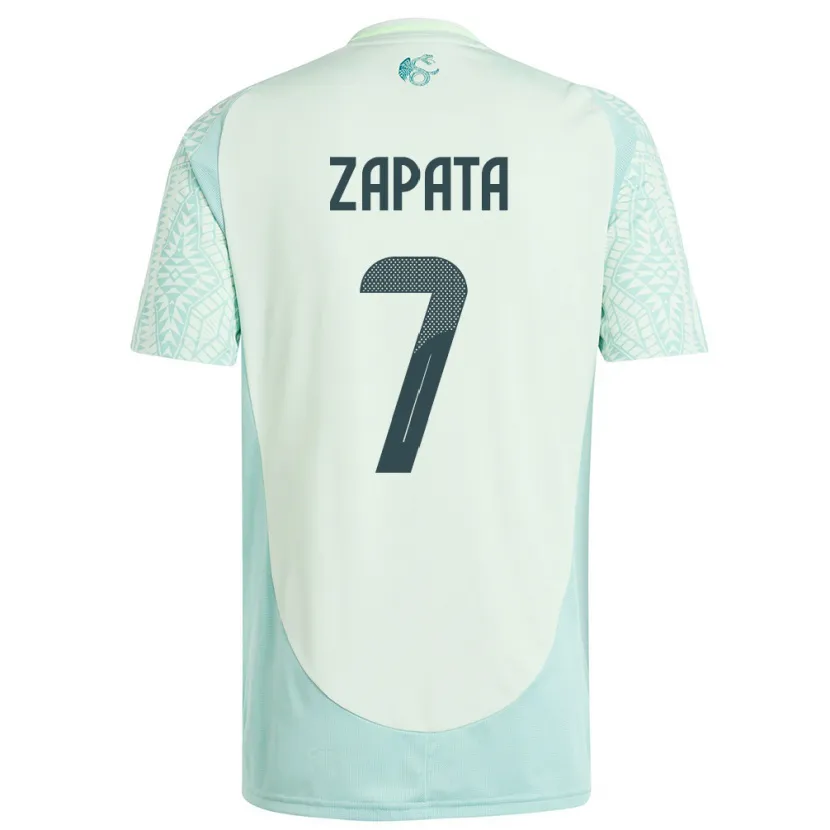 Danxen Hombre Camiseta México Angel Zapata #7 Lino Verde 2ª Equipación 24-26 La Camisa México