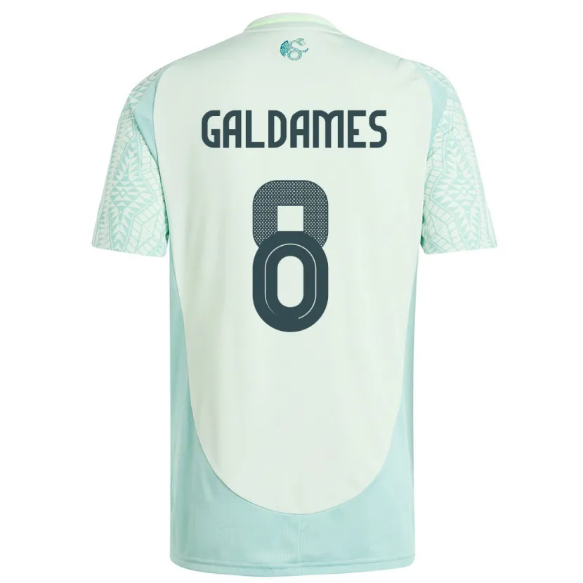 Danxen Hombre Camiseta México Benjamin Galdames #8 Lino Verde 2ª Equipación 24-26 La Camisa México
