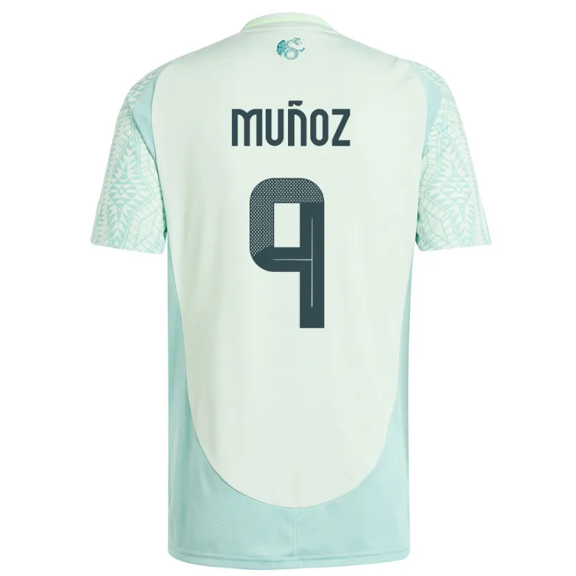 Danxen Hombre Camiseta México Santiago Munoz #9 Lino Verde 2ª Equipación 24-26 La Camisa México
