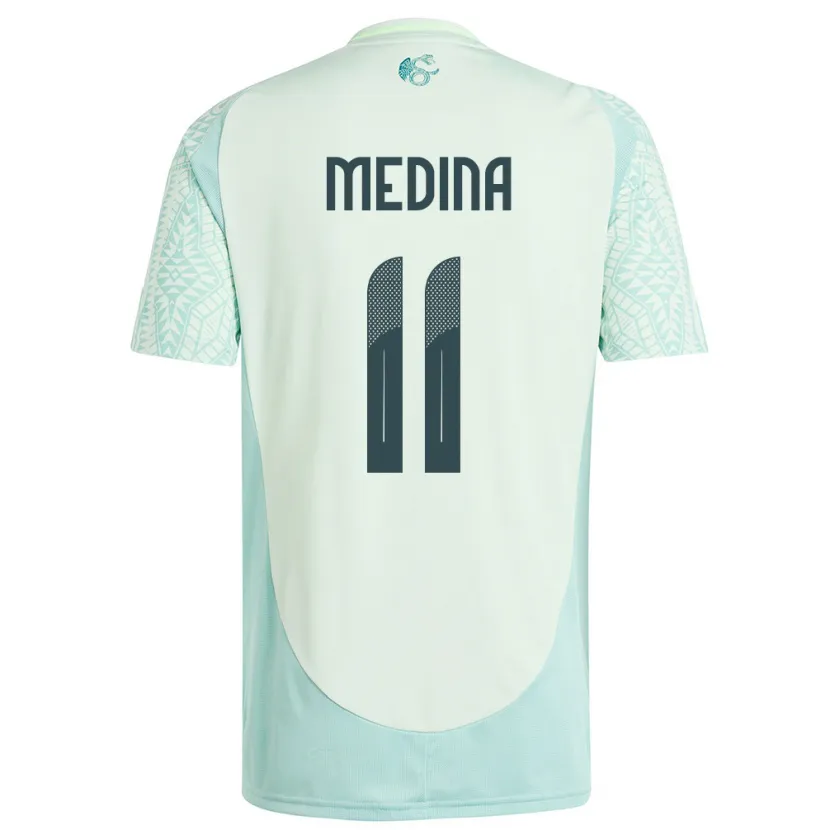 Danxen Hombre Camiseta México Diego Medina #11 Lino Verde 2ª Equipación 24-26 La Camisa México