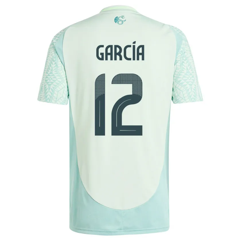 Danxen Hombre Camiseta México Eduardo Garcia #12 Lino Verde 2ª Equipación 24-26 La Camisa México