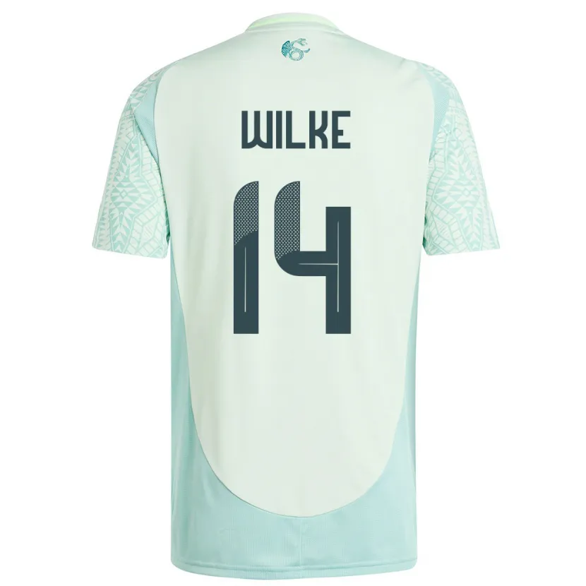 Danxen Hombre Camiseta México Teun Wilke #14 Lino Verde 2ª Equipación 24-26 La Camisa México
