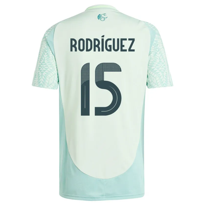 Danxen Hombre Camiseta México Jorge Rodriguez #15 Lino Verde 2ª Equipación 24-26 La Camisa México