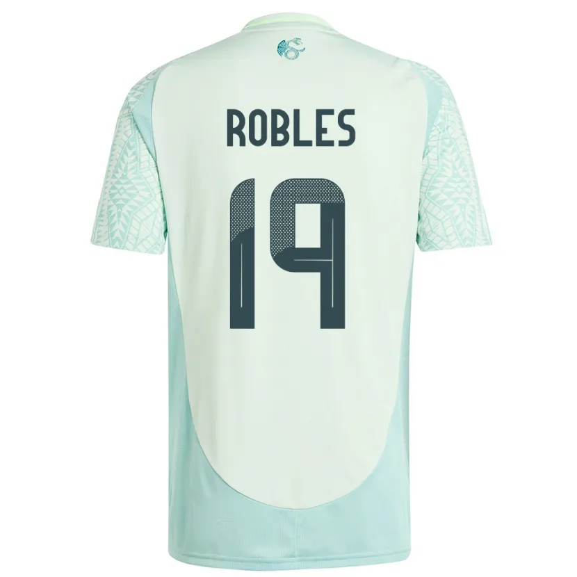 Danxen Hombre Camiseta México Angel Robles #19 Lino Verde 2ª Equipación 24-26 La Camisa México