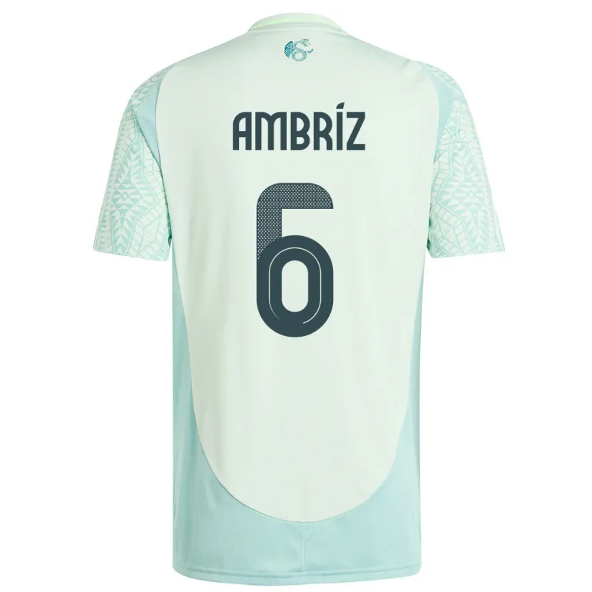 Danxen Hombre Camiseta México Fidel Ambriz #6 Lino Verde 2ª Equipación 24-26 La Camisa México