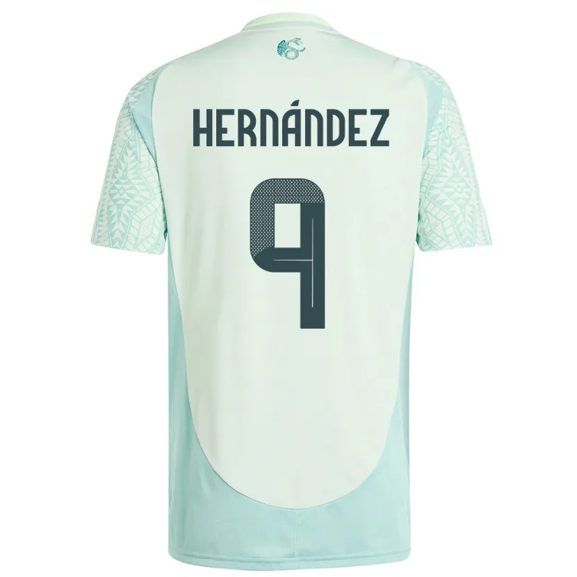 Danxen Hombre Camiseta México Jesus Hernandez #9 Lino Verde 2ª Equipación 24-26 La Camisa México