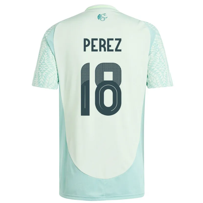 Danxen Hombre Camiseta México Jonathan Perez #18 Lino Verde 2ª Equipación 24-26 La Camisa México