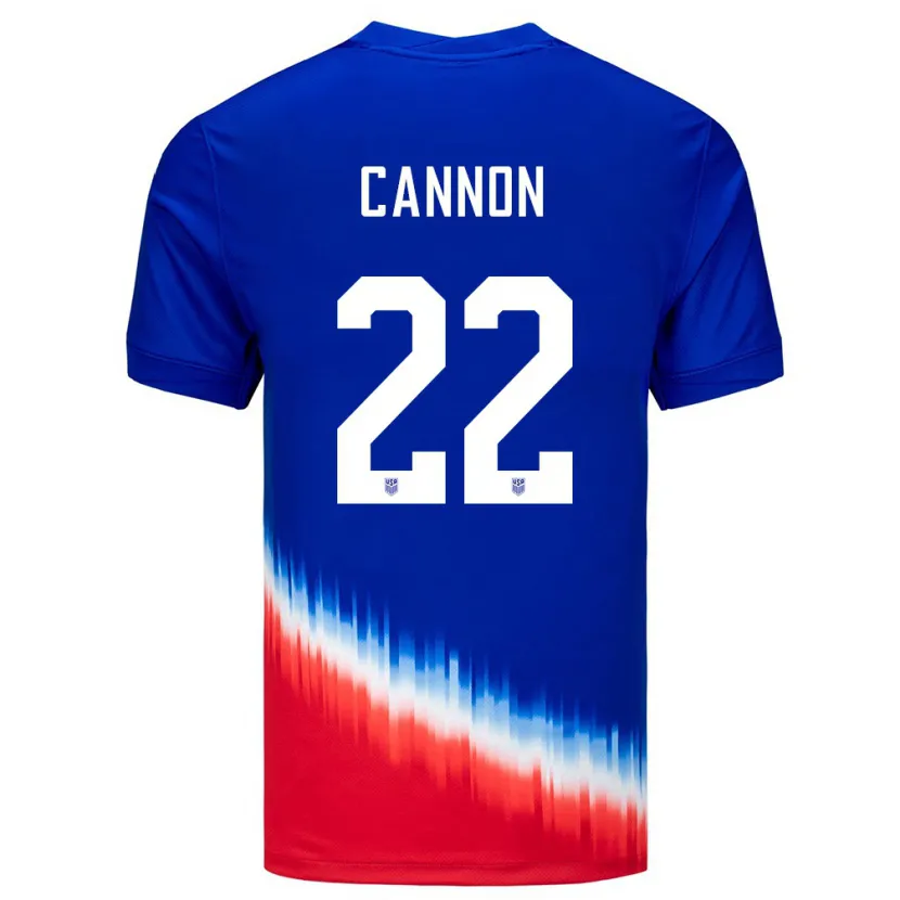 Danxen Hombre Camiseta Estados Unidos Reggie Cannon #22 Azul 2ª Equipación 24-26 La Camisa México