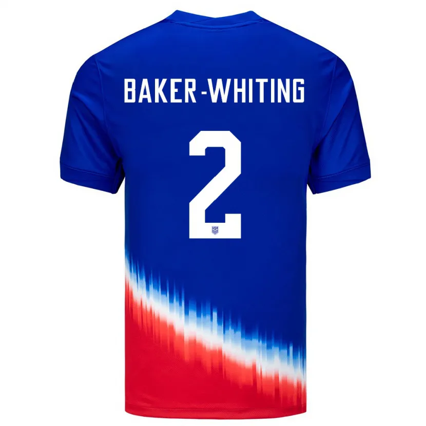 Danxen Hombre Camiseta Estados Unidos Reed Baker Whiting #2 Azul 2ª Equipación 24-26 La Camisa México