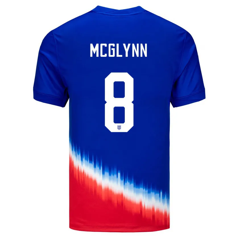 Danxen Hombre Camiseta Estados Unidos Jack Mcglynn #8 Azul 2ª Equipación 24-26 La Camisa México