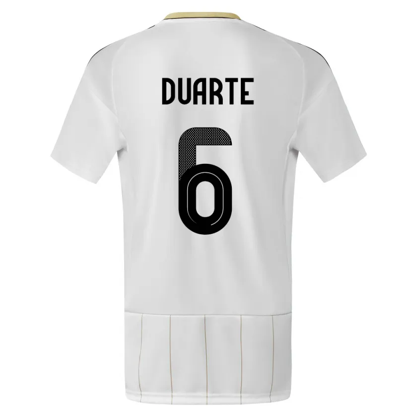 Danxen Hombre Camiseta Costa Rica Oscar Duarte #6 Blanco 2ª Equipación 24-26 La Camisa México
