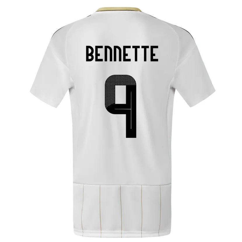 Danxen Hombre Camiseta Costa Rica Jewison Bennette #9 Blanco 2ª Equipación 24-26 La Camisa México