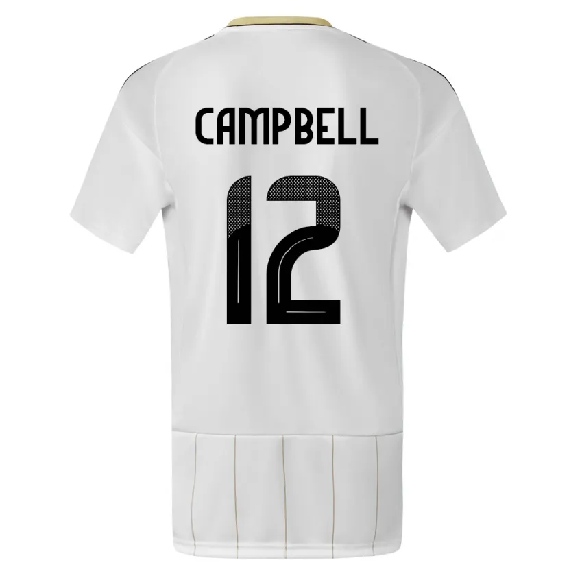 Danxen Hombre Camiseta Costa Rica Joel Campbell #12 Blanco 2ª Equipación 24-26 La Camisa México