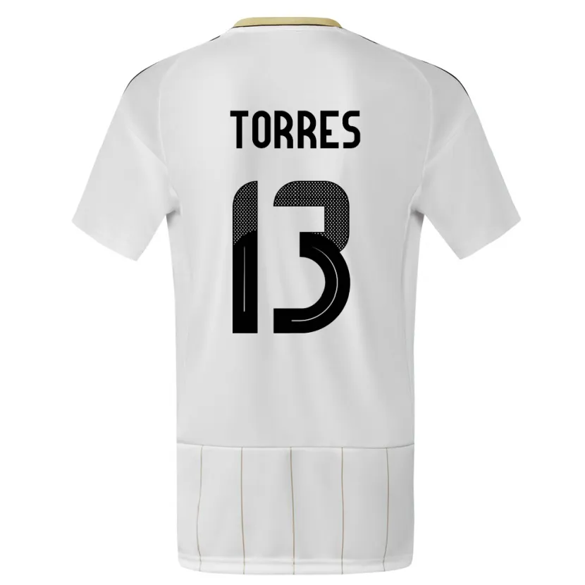 Danxen Hombre Camiseta Costa Rica Gerson Torres #13 Blanco 2ª Equipación 24-26 La Camisa México