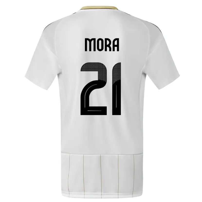 Danxen Hombre Camiseta Costa Rica Carlos Mora #21 Blanco 2ª Equipación 24-26 La Camisa México