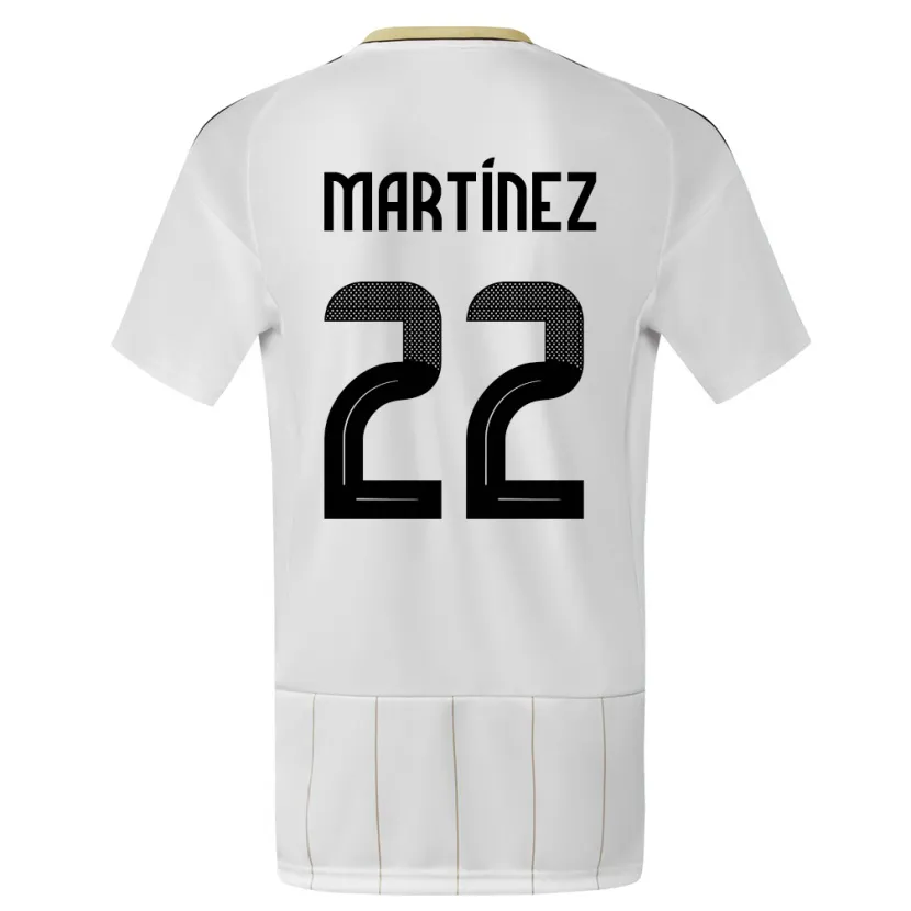 Danxen Hombre Camiseta Costa Rica Carlos Martinez #22 Blanco 2ª Equipación 24-26 La Camisa México
