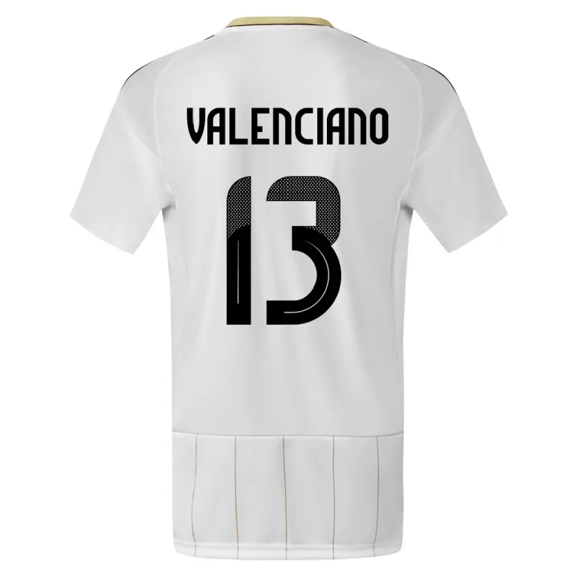 Danxen Hombre Camiseta Costa Rica Emilie Valenciano #13 Blanco 2ª Equipación 24-26 La Camisa México