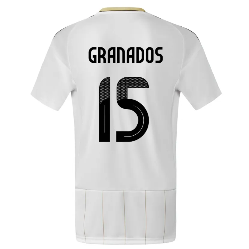 Danxen Hombre Camiseta Costa Rica Cristin Granados #15 Blanco 2ª Equipación 24-26 La Camisa México