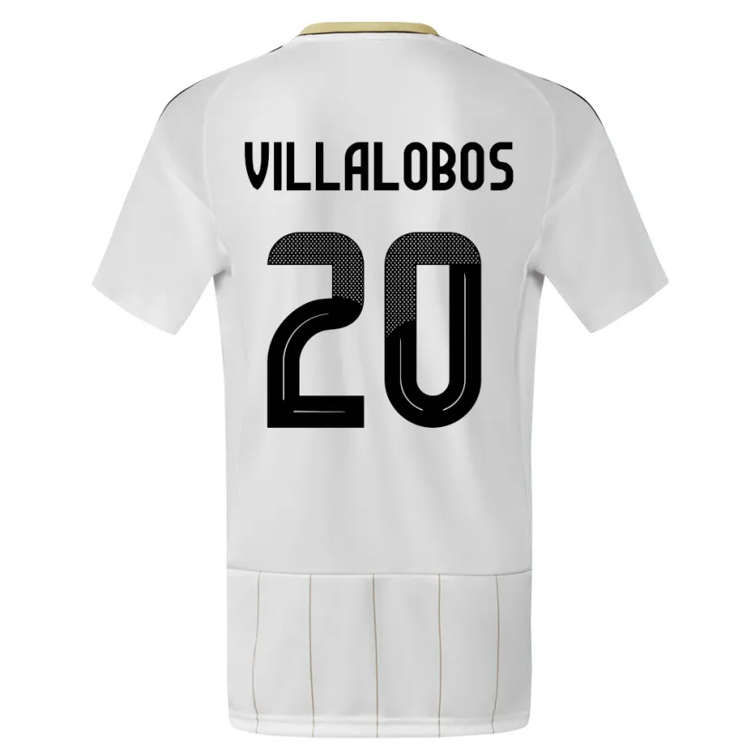 Danxen Hombre Camiseta Costa Rica Fabiola Villalobos #20 Blanco 2ª Equipación 24-26 La Camisa México