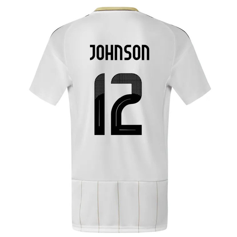 Danxen Hombre Camiseta Costa Rica Shawn Johnson #12 Blanco 2ª Equipación 24-26 La Camisa México