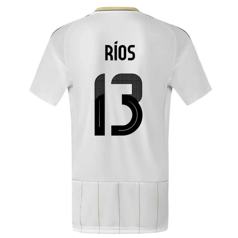 Danxen Hombre Camiseta Costa Rica Keral Rios #13 Blanco 2ª Equipación 24-26 La Camisa México