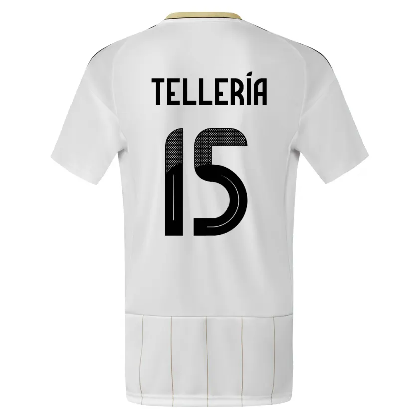 Danxen Hombre Camiseta Costa Rica Jostin Telleria #15 Blanco 2ª Equipación 24-26 La Camisa México