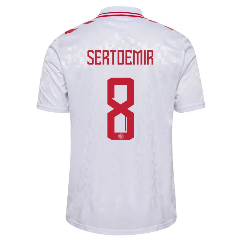 Danxen Hombre Camiseta Dinamarca Zidan Sertdemir #8 Blanco 2ª Equipación 24-26 La Camisa México