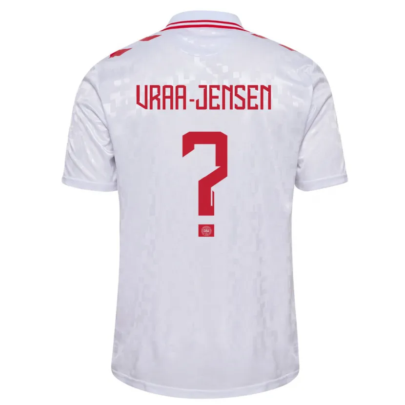 Danxen Hombre Camiseta Dinamarca Ludwig Vraa-Jensen #0 Blanco 2ª Equipación 24-26 La Camisa México