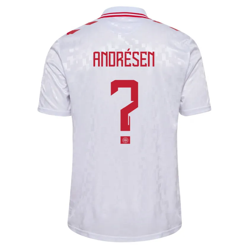 Danxen Hombre Camiseta Dinamarca Aske Andrésen #0 Blanco 2ª Equipación 24-26 La Camisa México