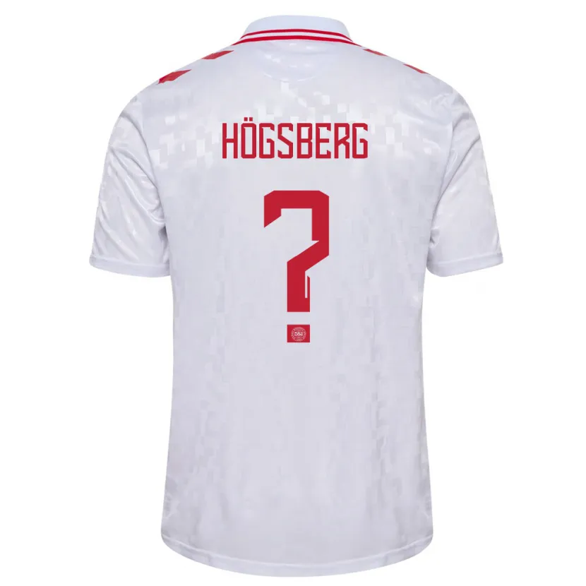 Danxen Hombre Camiseta Dinamarca Lucas Högsberg #0 Blanco 2ª Equipación 24-26 La Camisa México