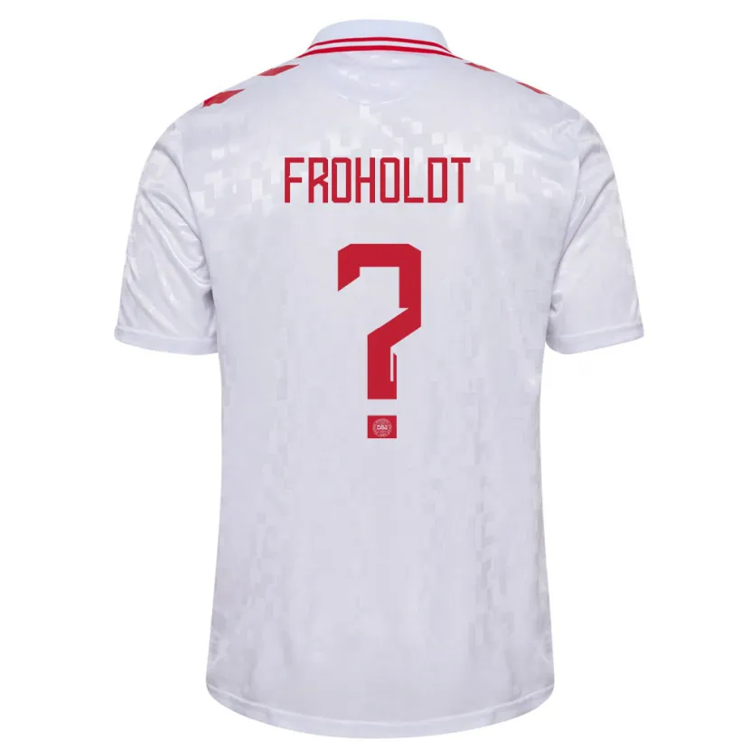 Danxen Hombre Camiseta Dinamarca Victor Froholdt #0 Blanco 2ª Equipación 24-26 La Camisa México