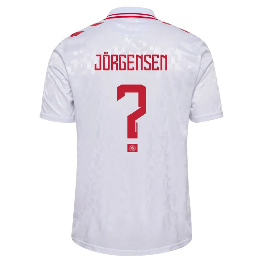 Danxen Hombre Camiseta Dinamarca Thomas Jörgensen #0 Blanco 2ª Equipación 24-26 La Camisa México