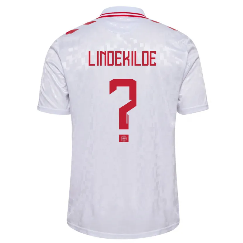 Danxen Hombre Camiseta Dinamarca Jonatan Lindekilde #0 Blanco 2ª Equipación 24-26 La Camisa México